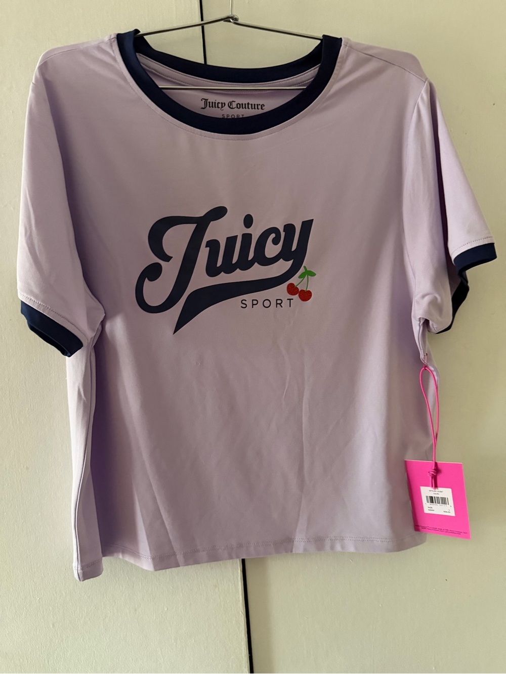 Juicy Couture Lavender Tee with Navy Logo & Trim